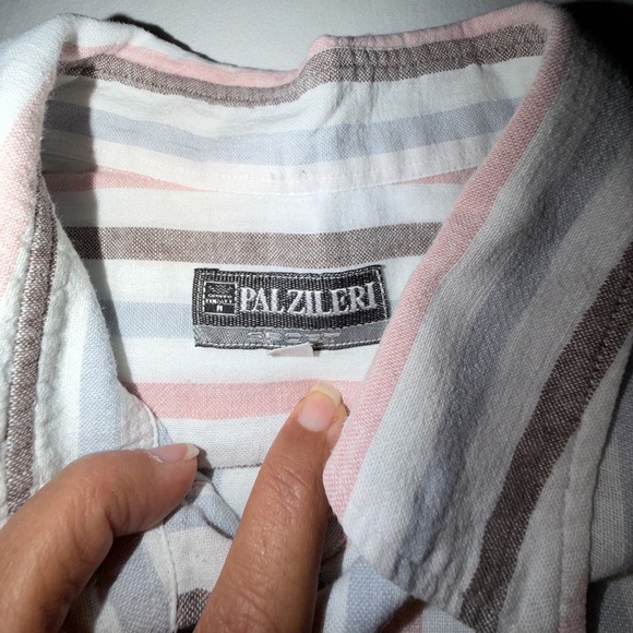 Pal Zileri Linen Blend Sport Button Down Shirt - Picture 4 of 6